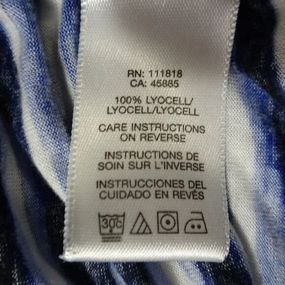 Michael Kors Blue Top w/ Side Ruffles Size Small - Picture 4 of 5